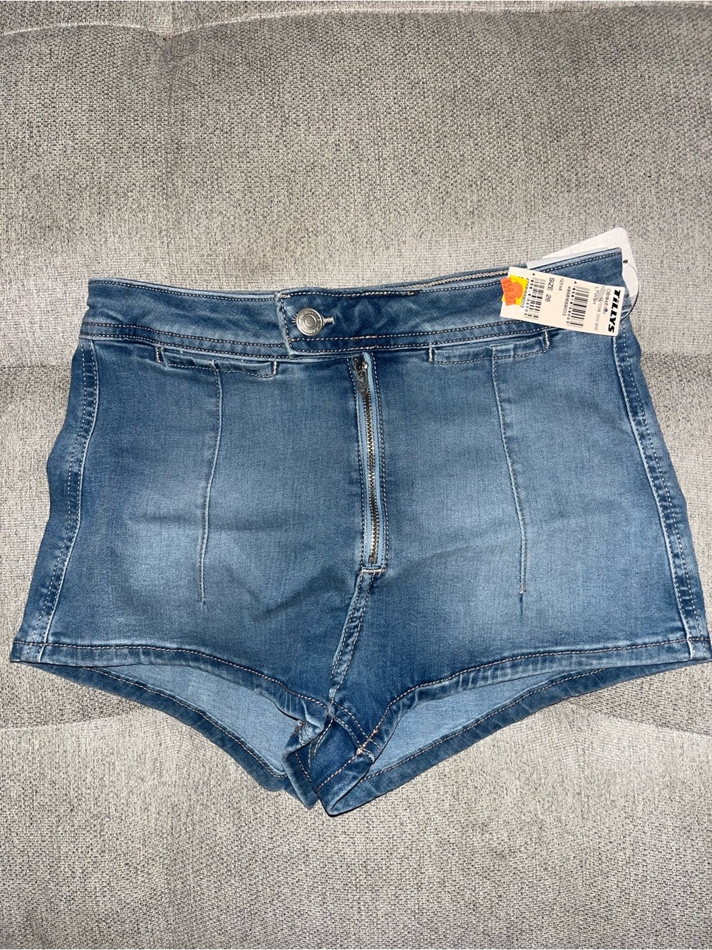 Free People High-Rise Denim Shorts in Blue